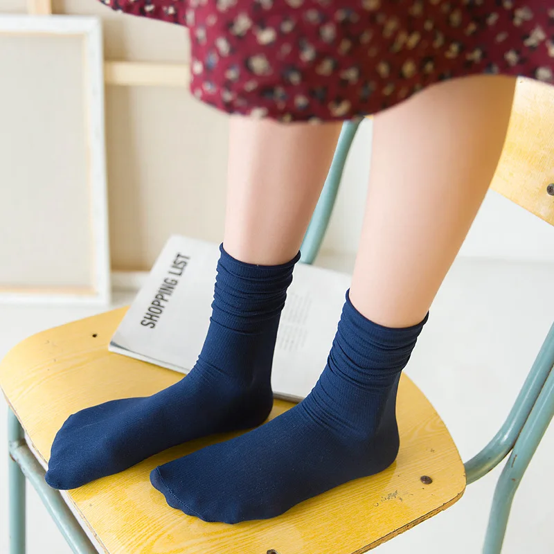 Корейские яркие носки цветные бархатные с ворсом весенне-летние тонкие без пятки