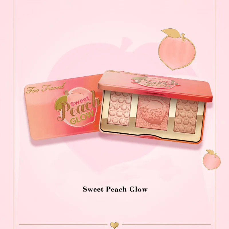Sweet Peach 3-Color Baked Powder High Gloss Blush Foundation Concealer Facial Contouring Oil Control Long-lasting Thin Makeup