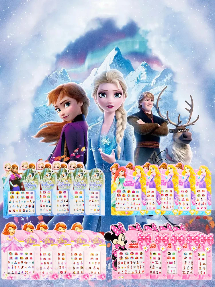 5 шт./лот Disney Frozen 2 Эльза Анна Макияж игрушка ногтей наклейки Белоснежка Принцесса