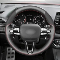 diy anti slip wear resistant steering wheel cover for hyundai i30 n 2018 2020 veloster n 2019 2021 car interior decoration