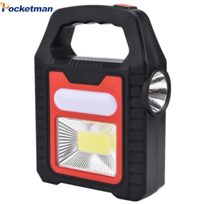 

LED Work Light Flashlight COB Solar Charging Portable Lamp USB Rechargeable Searchlight Inspection Lamp Reparing Light Torch