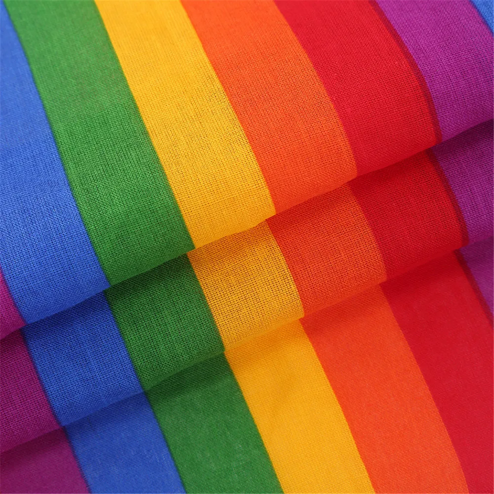 

55x55CM Festival Rainbow Colorful Stripes Unisex Cotton Pocket Square Scarf Headband Bandana Wristband Neck Tie