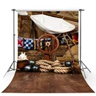 Фон Avezano с изображением пиратского корабля для фотосъемки мальчика на день рождения деревянная колода навигация Приключения мира карта мира детский Портрет фон