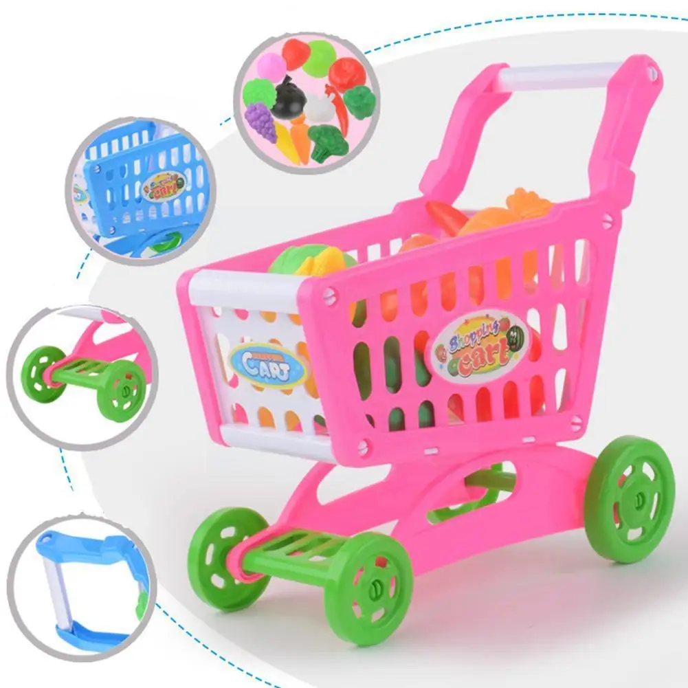 Миниатюрная пластиковая корзина для супермаркетов детская игрушка ролевых игр м