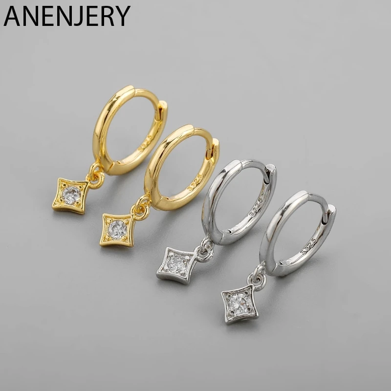 

Женские серьги-кольца из серебра 925 пробы, с цирконом