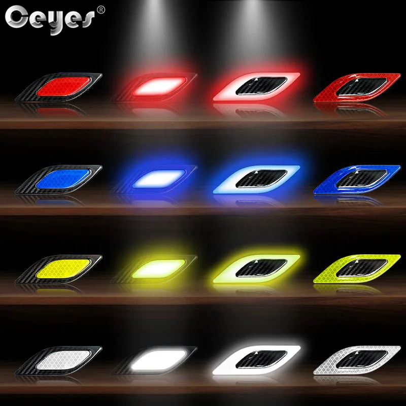 

6Pcs/Set Car Reflective Strips Carbon fiber Car Sticker Truck Auto Motor Anti-Scratch Safety Warning Sticker Car Accessories