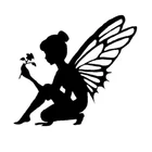 Сказочный силуэт с цветком, Виниловая наклейканаклейка для автомобиля, грузовика, окна, фэнтези, Волшебная детская комната, декорация настенное зеркало наклейки