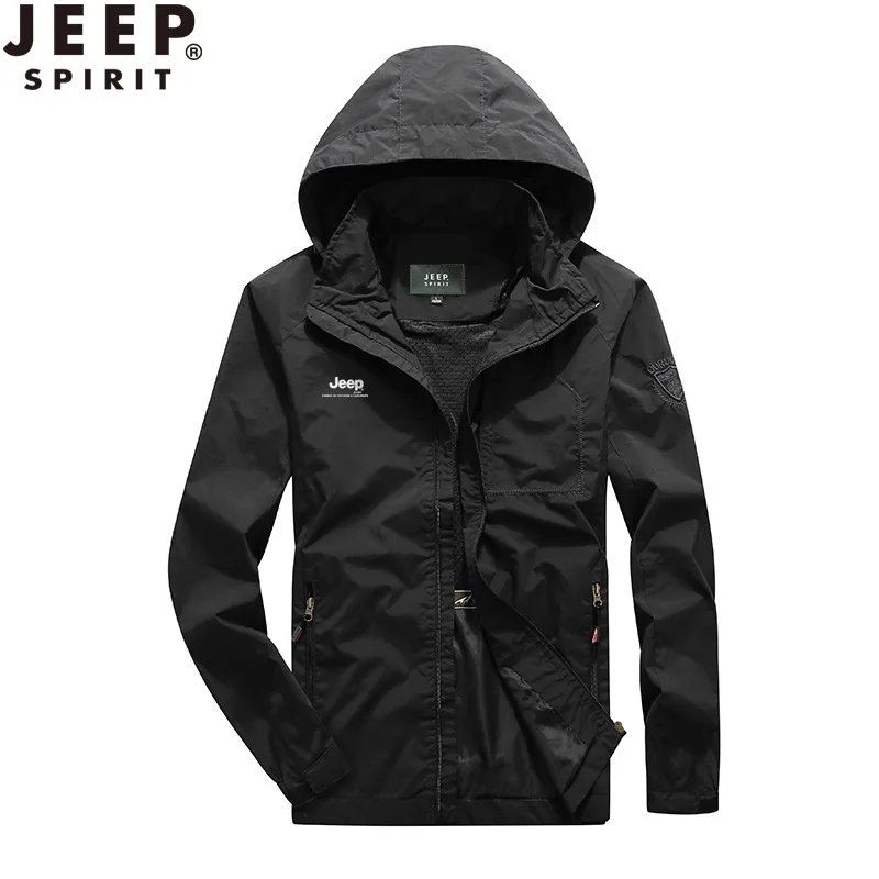 

JEEP SPIRIT Men's Jacket Casual Jacket Wild Large Size High Quality Hatted Fashion Men's Clothes