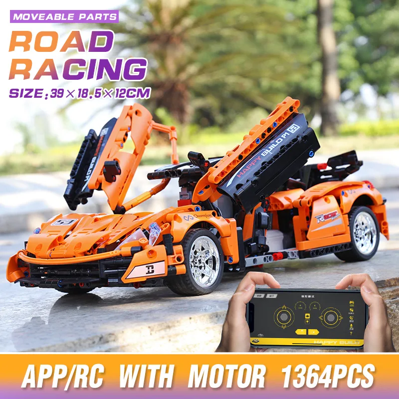 Ешина 2020 RC автомобиль MOC 16915 McLarens P1 мотор Функция одежды с принтом Тачки модель