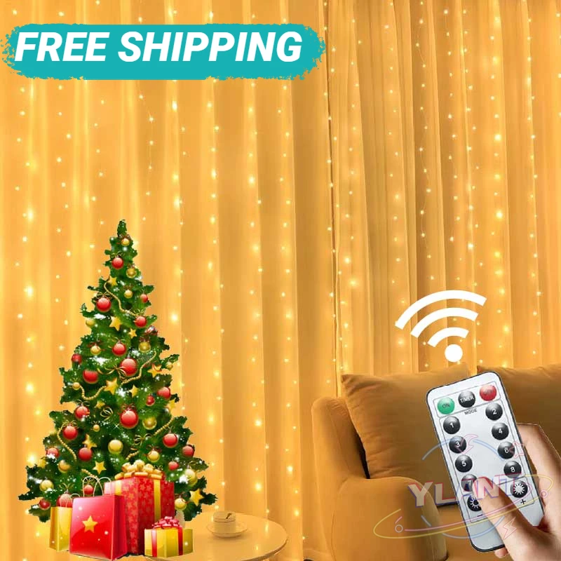 

Гирлянда YLANT для комнаты, новогодняя свадьба, рождественские украшения, шторы для дома, гирлянда, светодиодсветильник гирлянда, Декор, сказо...