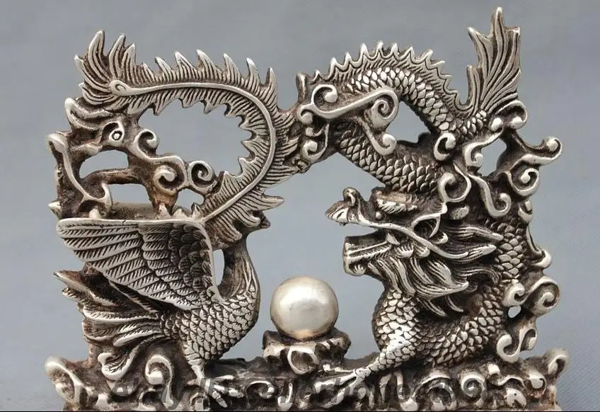 Китайская королевская благоприятная статуя дракона и феникса тибетская