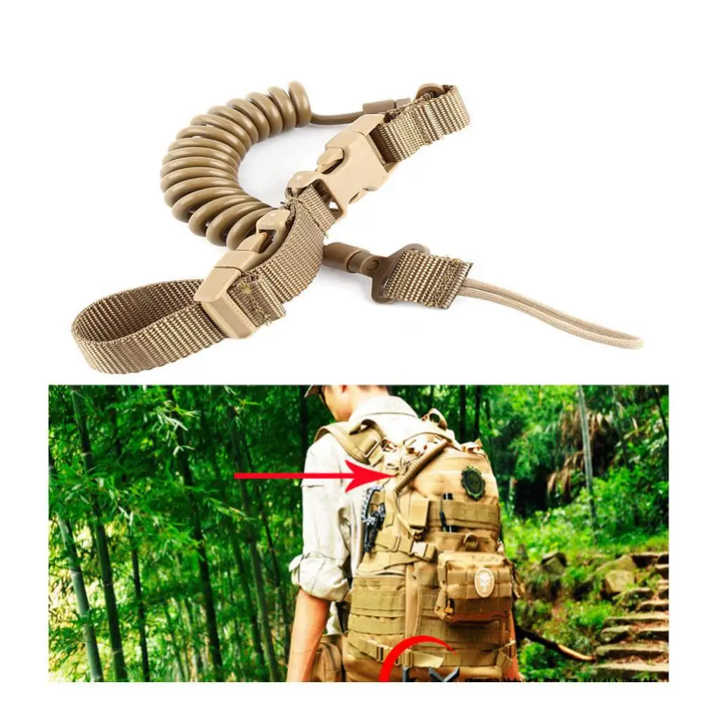 

80% Hot Sale 150cm Military Tactical Nylon Elastic Quick Release Pistol Sling Spring Lanyard