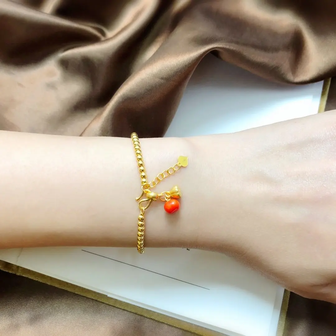 

HX 24K Pure Gold Bracelet Real 999 Solid Gold Bangle Upscale Beautiful Romantic Trendy Classic Jewelry Hot Sell New 2020