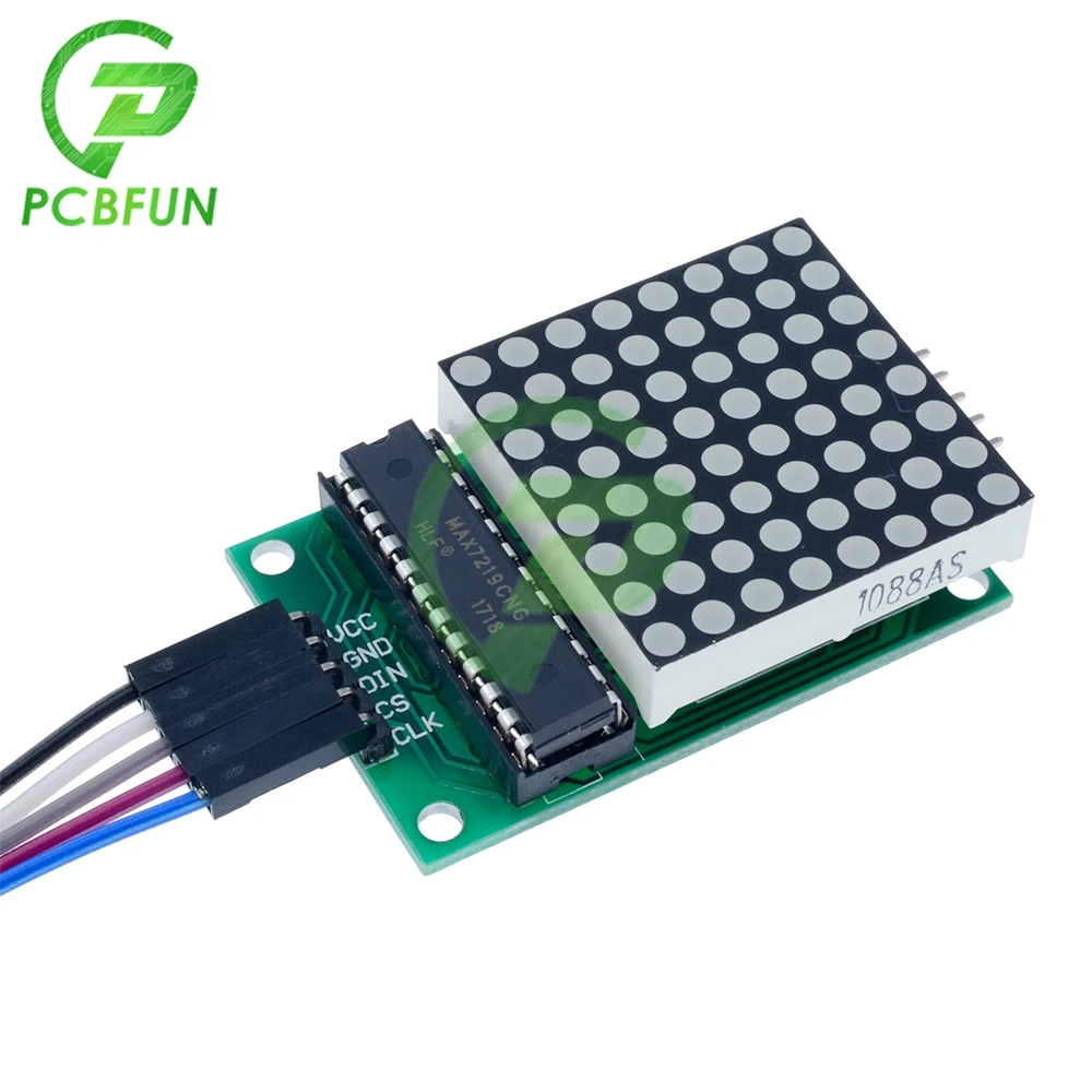 MAX7219 точечный модуль светодиодной матрицы красного цвета с кабельным приводом 8x8