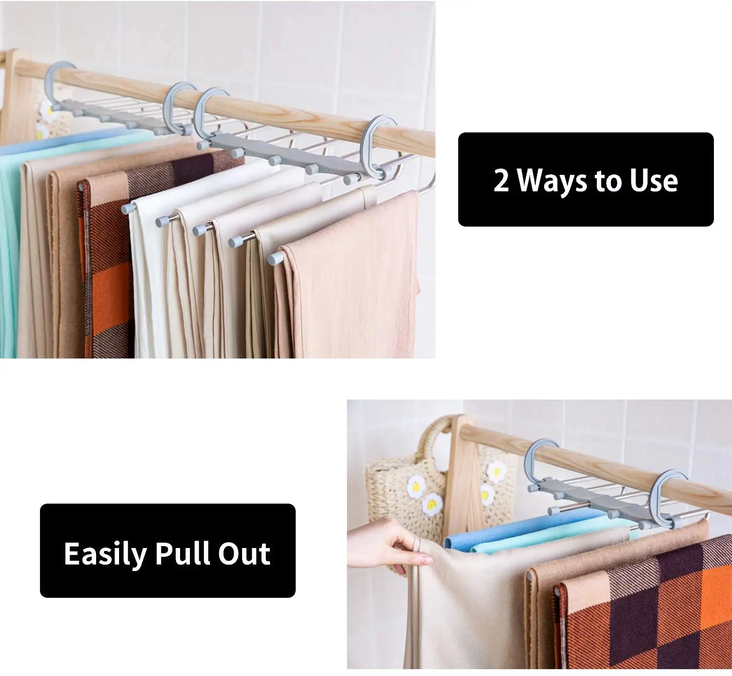 Многофункциональные вешалки для брюк и джинсов нескользящий органайзер