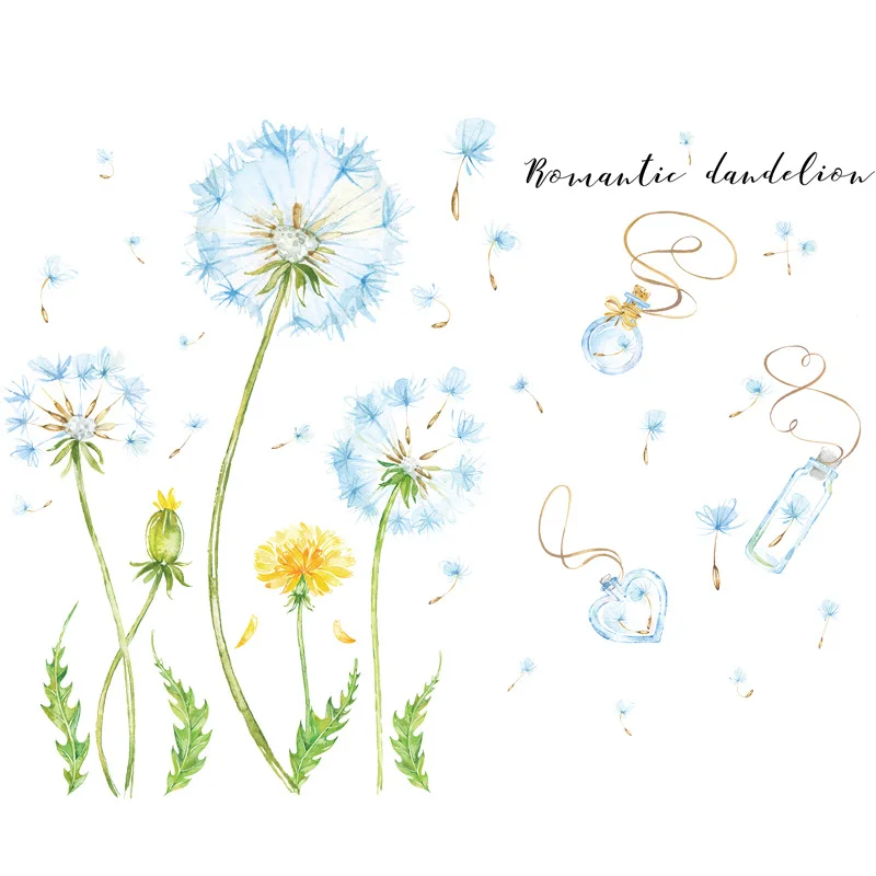 Настенные наклейки растения серии Одуванчик милые Наклейки для декора стен