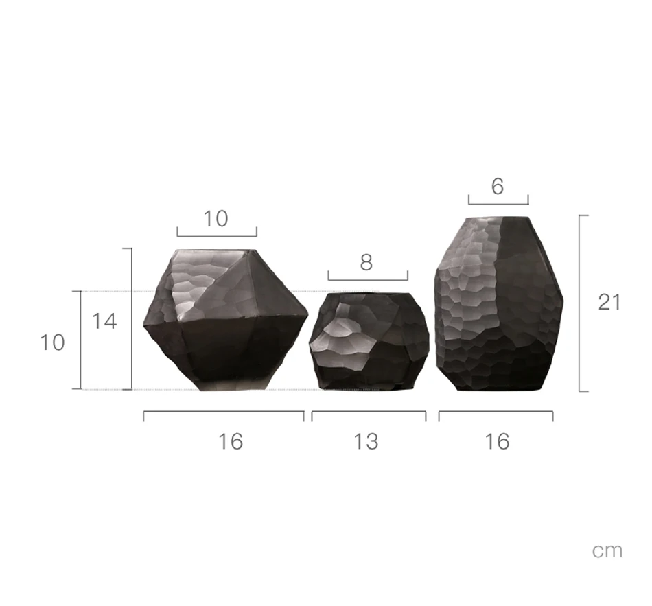Europe diamond glass vase High-quality Hydroponics dried flowers arrangement Tabletop large vase living room home decoration