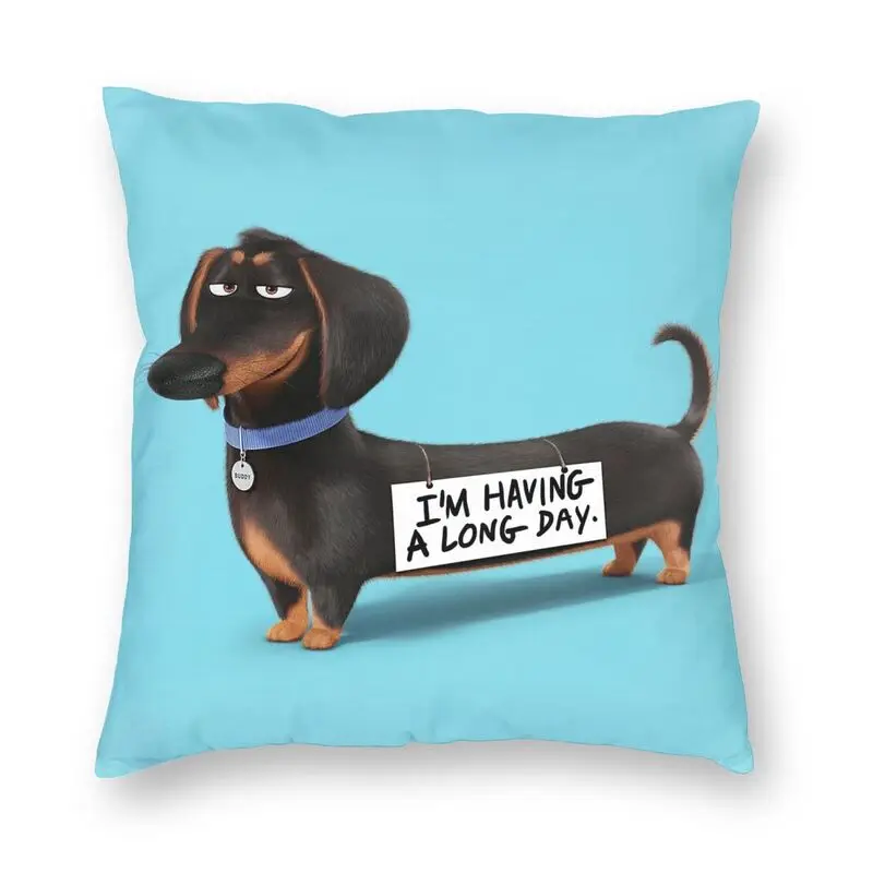 

Такса собака подушка чехол домашний декоративный изготовленный на заказ колбасы Винер из барсучьего меха чехол для подушки 40x40 мультиплика...