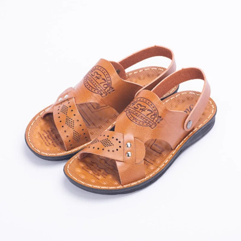 Женские сандалии Летние Нескользящие босоножки на низком каблуке с мягкой