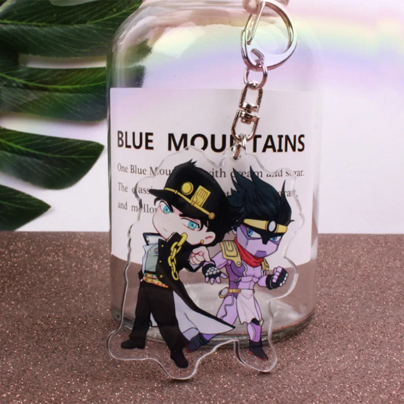 Аниме Jojos Необычные Приключения брелок Двусторонняя фигурка Kujo Jotaro Кира Yoshikage Цезарь акриловый брелок Коллекция подарок