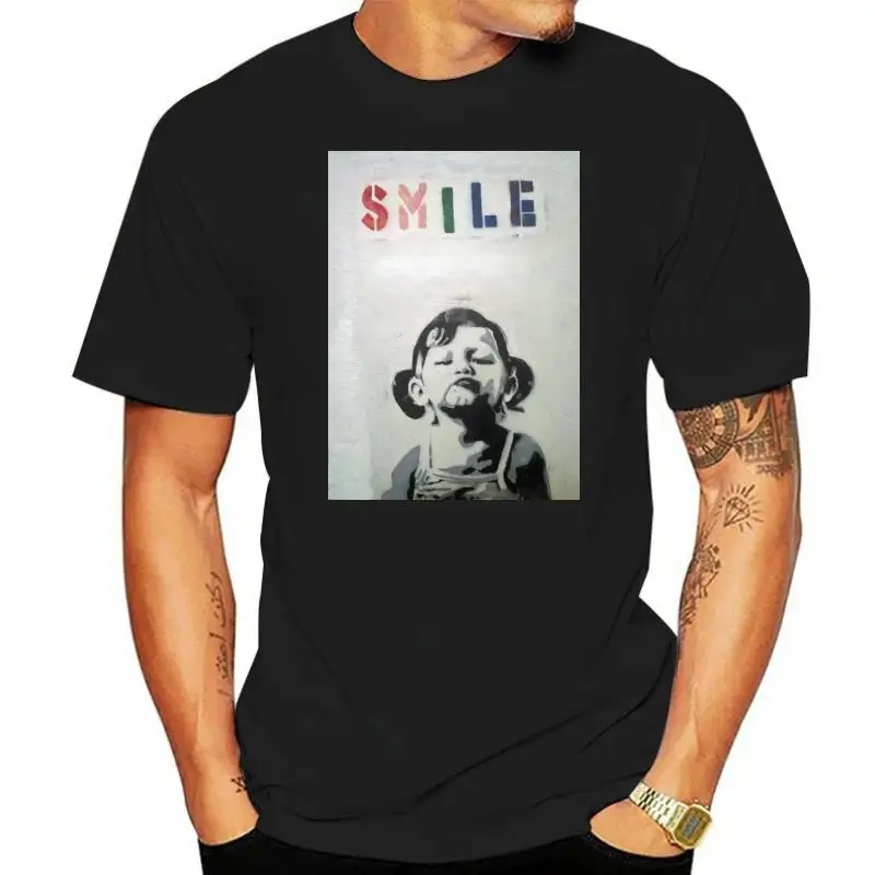 

BANKSY SMILE STREET ART T SHIRT Graffiti Street Art MADE IN UK SAMEDAY DISPATCH Cool Casual pride t shirt men Unisex New