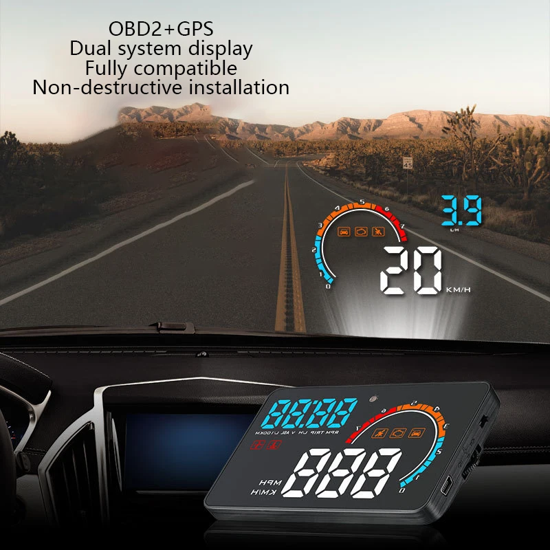 GEYIREN Новый 4 5 ''HUD универсальный дисплей цифровой проектор PC + ABS лобовое стекло