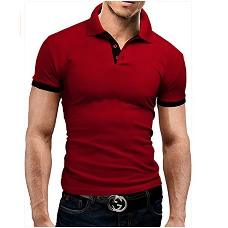 Summer short Sleeve Polo Shirt men fashion polo shirts casual Slim Solid color business men's polo shirts men's clothing children s summer cotton short sleeve kids polo shirts baby boys solid color polo shirt 2 7year