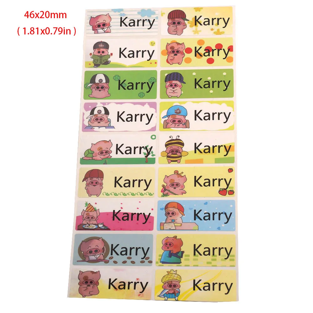 Милые индивидуальные наклейки с именем на заказ водонепроницаемая школьная