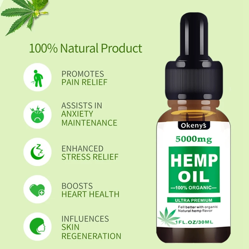 Масло для массажа семян конопли Облегчает боль улучшает сон способствует