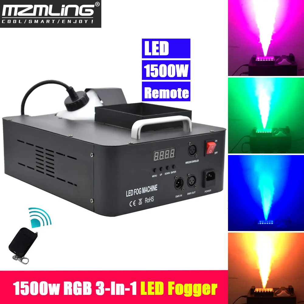 Супер светодиодный 3000Вт RGB 3 в 1 противотуманная машина 2.5л DMX512 дымовая с 24x3w