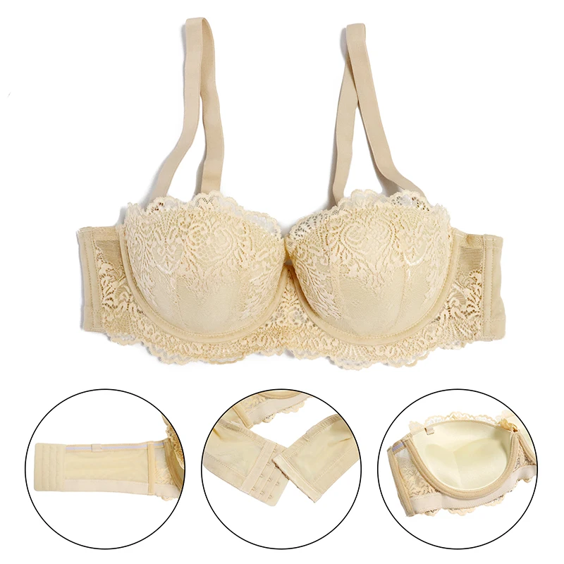 Новый женский сексуальный кружевной бюстгальтер без косточек с мягкой