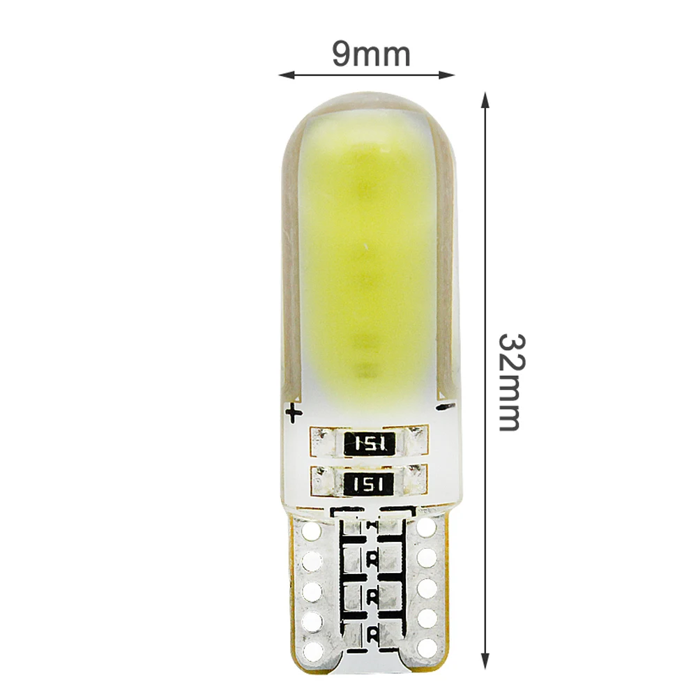 

10Pcs Silicone Car 12V T10 W5W Side Parking Signal Light COB LED Reading Lamp