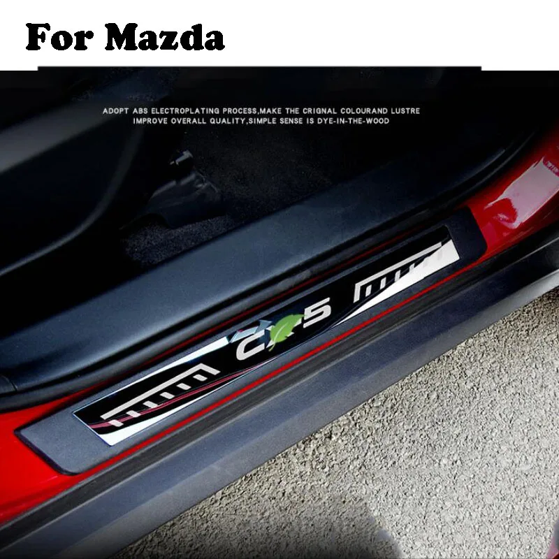Автомобильный Стайлинг наклейка из нержавеющей стали порога Накладка для Mazda Axela