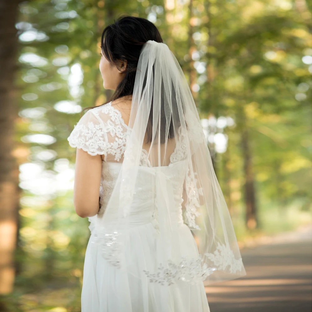 Фата свадебная с гребнем элегантная Мягкая сетчатая для невесты свадебные