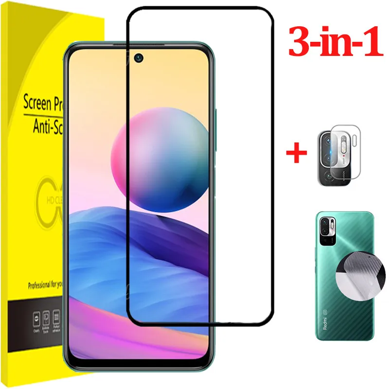 

3-in-1 HD Glass For Xiaomi Redmi 10 8A note11 Screen Protector Back Film Redmi Note 10 8 11 9 Sticker Glass Redmi Note 11 10 Pro