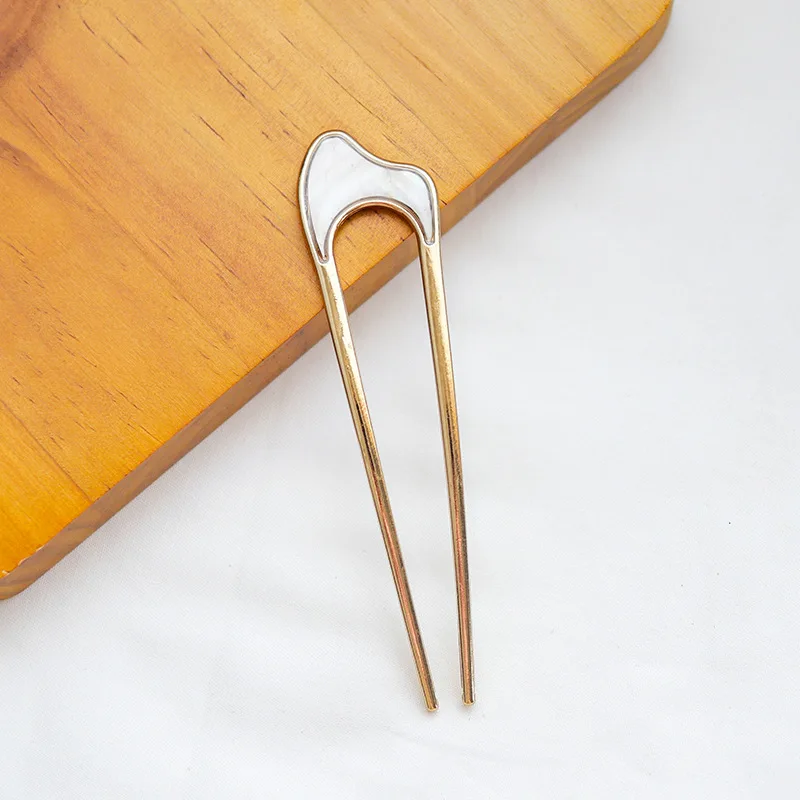 

Women Fashion U-Shaped Hairpins Elegant Hair Sticks Girls Gold Silver Color Metal Hair Accessories Retro Headdress Jewelry