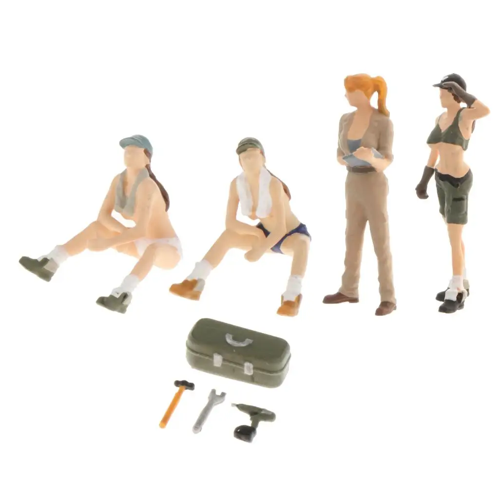 

1/64 Miniature Model Figures Plastic Repairman Character Toys Building Layout Accessory Table Decoration