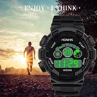 Электронные часы HONHX мужские, роскошные Цифровые Спортивные умные наручные часы с камуфляжным рисунком, светодиодным дисплеем, 3 бар, водонепроницаемые