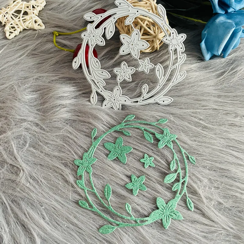 

Цветочный лист венок металлические высекальные штампы «сделай сам» Скрапбукинг Бумажные карты тиснение декоративное ремесло высечка ручн...