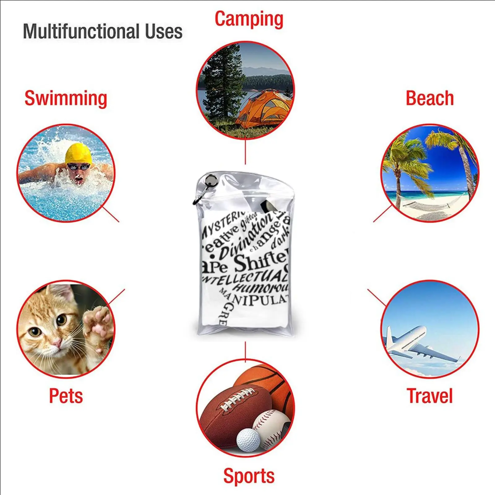 Быстросохнущее полотенце Raven Spirit в виде животных для спортзала спортивной ванны