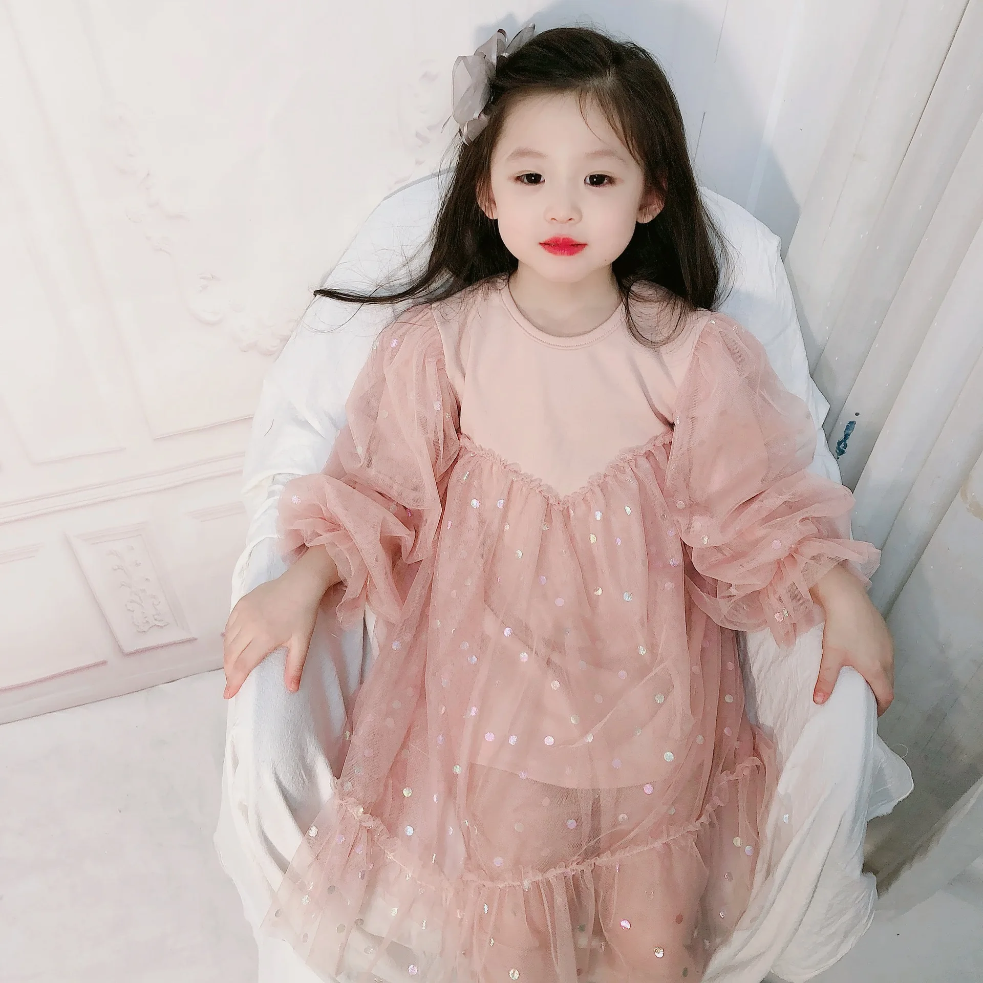 Детское платье Сетчатое для девочек со звездами праздвечерние костюм принцессы