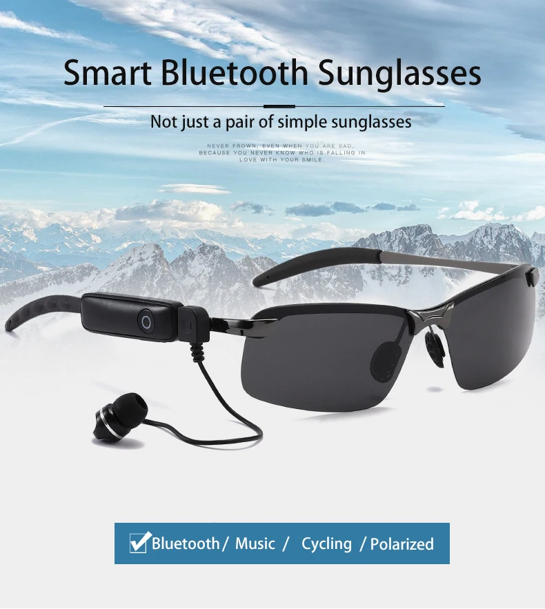 New Brand Designer Intelligent Bluetooth Polarized Sunglasses Men Women Music Driving Sports Headphone Glasses For Man 3047