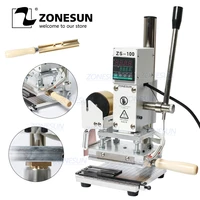 zonesun zs100 electric leather stamping machine custom metal stamp leather embossing hot stamping foil machine