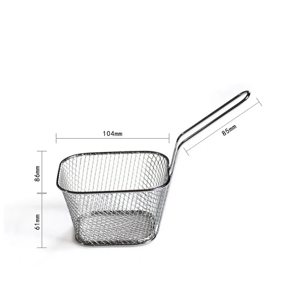 

Frying Net Stainless Steel Mini Fried Basket Mesh Portable French Fries Basket Filter Net Qualified Cooking Kitchen Gadgets