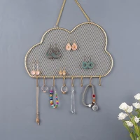 necklace organizer metal grid cloud shape convenient hanging hook earring ring bracelet storage holder for shop retail