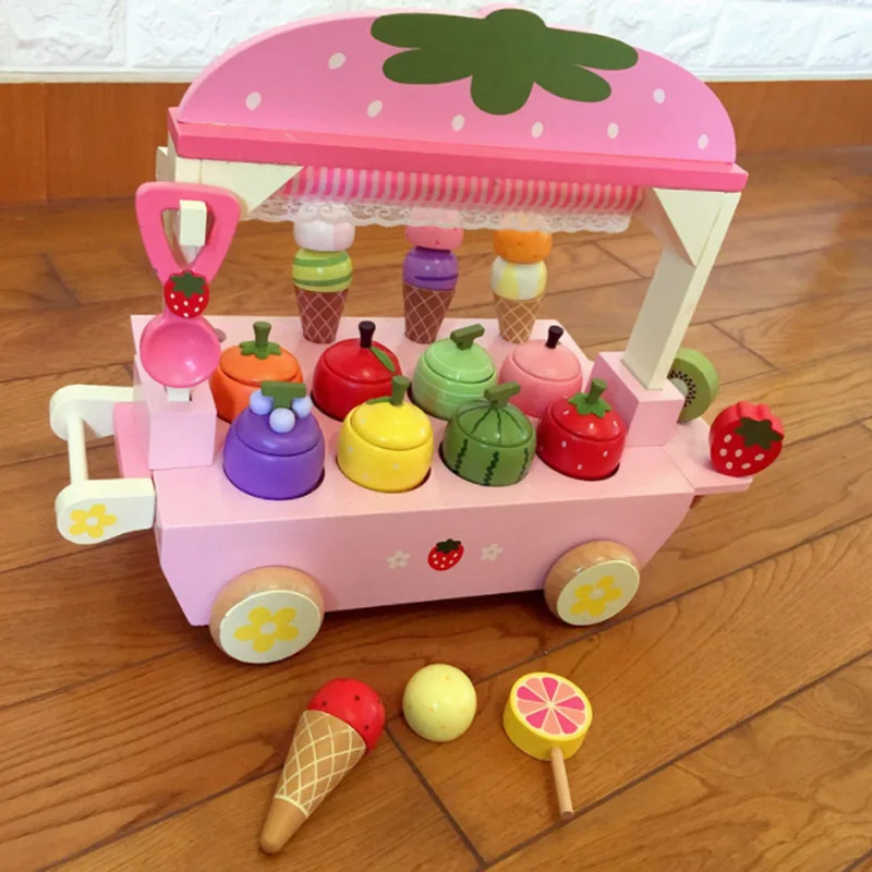 Деревянная игрушка 1 комплект для ролевых игр имитация магнитного мороженого