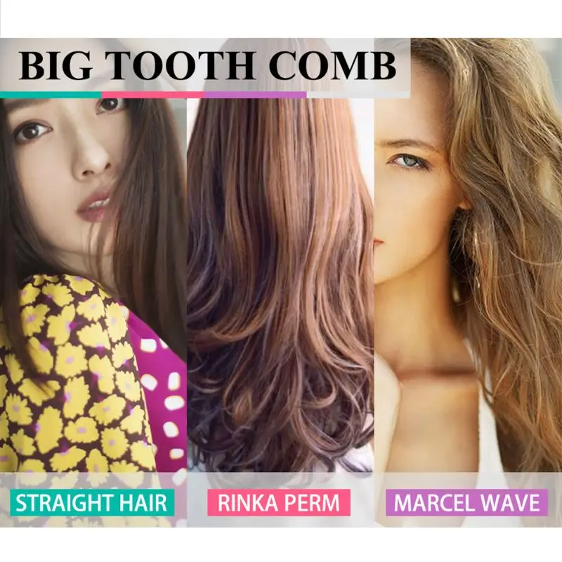 

Big Width Teeth Hair Comb Leaf Flower Printed Comb Detangle Straight Hairbrush