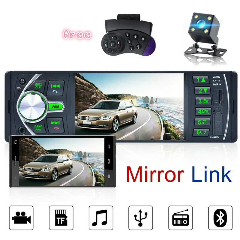 1 Din 4 &quotавтомобильный стерео аудиоплеер Bluetooth MP5 мультимедиа авторадио FM видео