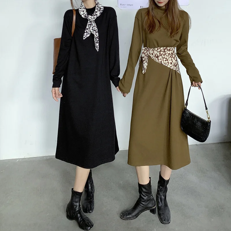 

Autumn French Style Long Sleeve Loose Dress