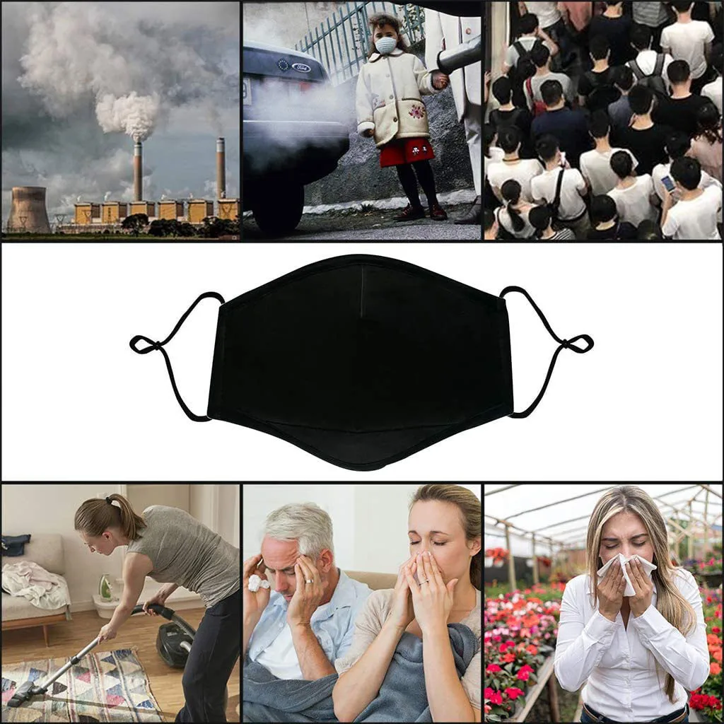 

2PC Anti-dust Reusable Fabric Mask with 2PC Cloth Pocket Gasket Set masque de protection lavable A50